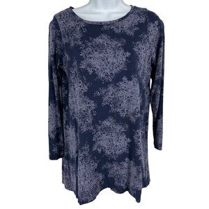 J.Jill Pure Jill Long Sleeve Navy Soft Pima Cotton Tunic Women's Size Petite S